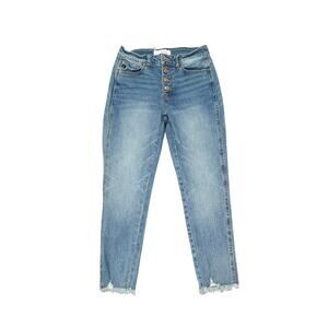 KanCan Button-Fly Raw Hem Skinny Jeans EUC